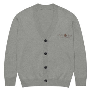 Lace Leaf Knitted Cardigan (Toffee Color Logo)
