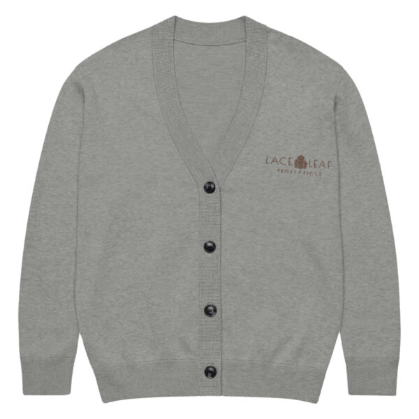 Lace Leaf Knitted Cardigan (Toffee Color Logo)