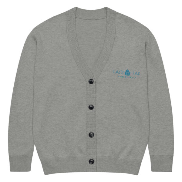 Lace Leaf Knitted Cardigan Gray - Image 5