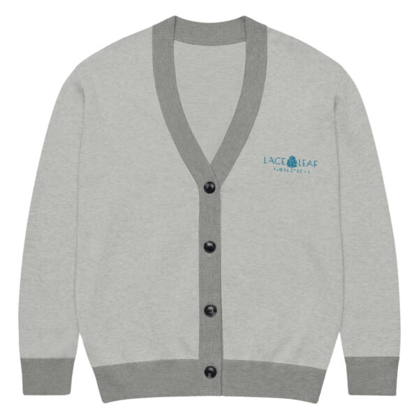 Lace Leaf - Knitted Cardigan Gray - Image 3