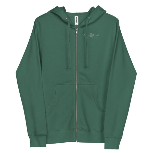 Lace Leaf  - Unisex Fleece Zip Up Hoodie - Image 4