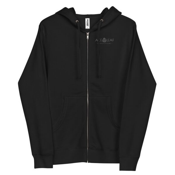 Lace Leaf  - Unisex Fleece Zip Up Hoodie - Image 2
