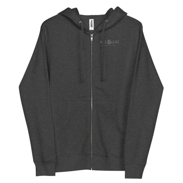 Lace Leaf  - Unisex Fleece Zip Up Hoodie - Image 3